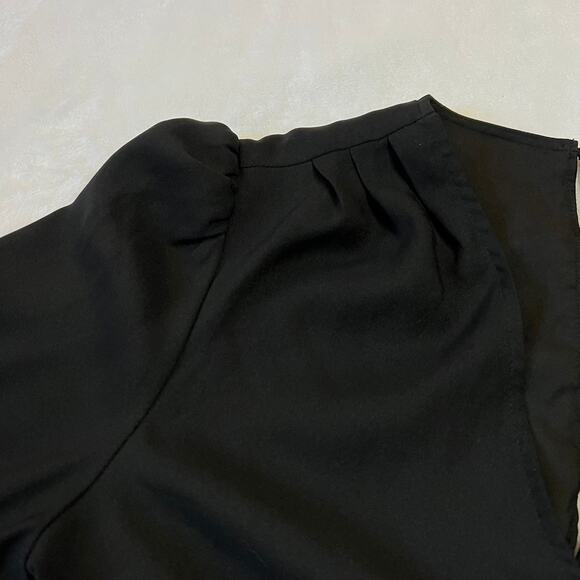 Leith Surplice V-Neck Long Sleeve Pleated Dress Size Small LBD - Picture 8 of 15